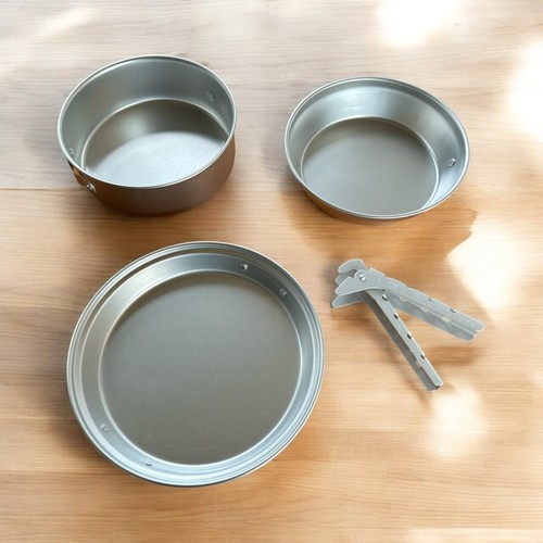 Aluminium camping kochset - aluminium,