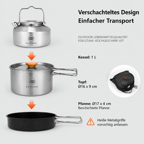 Leaftour camping kochset topf - camping-kochset,